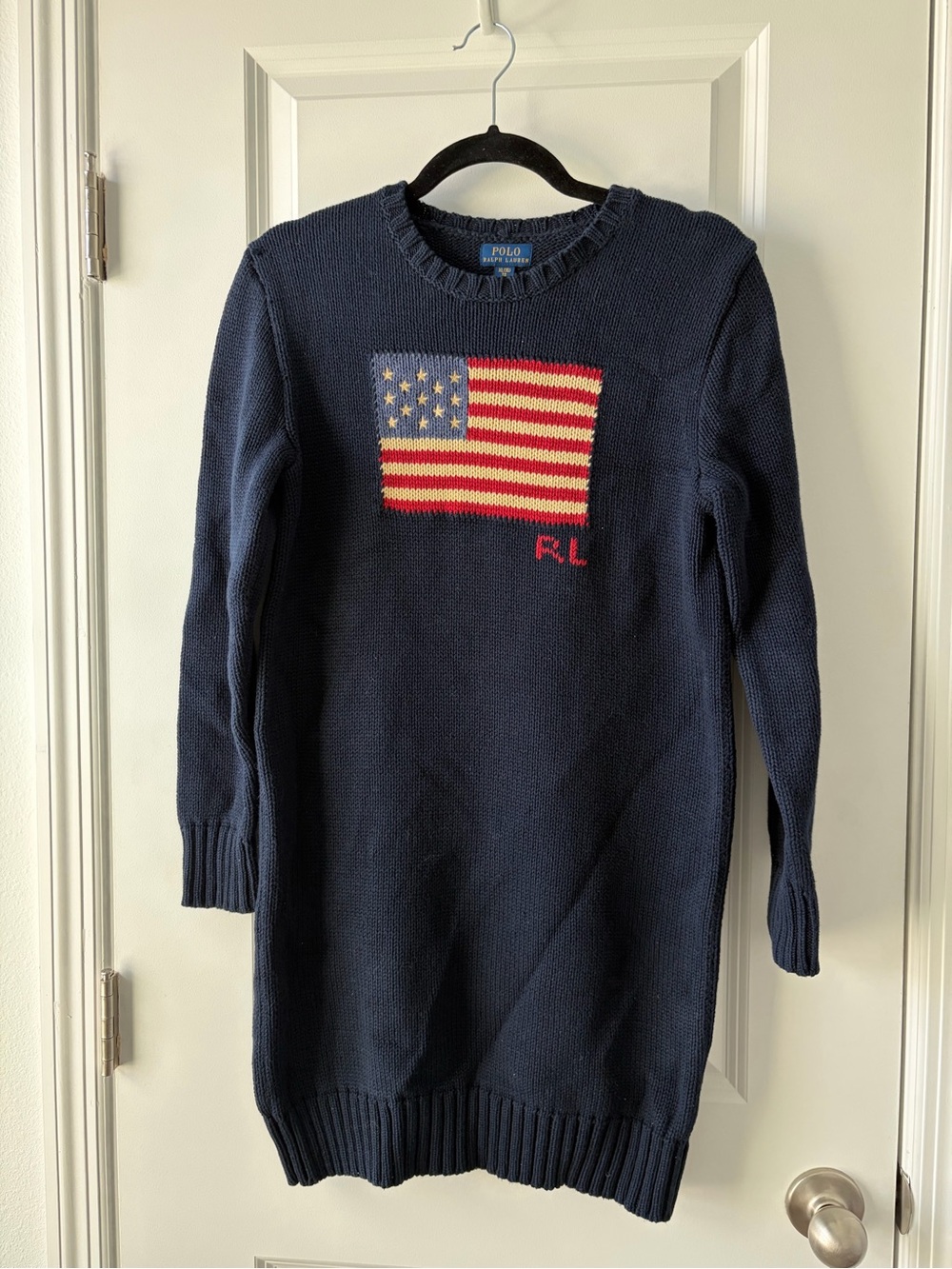 Flag-Intarsia Cotton Sweater Dress